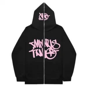 Full Zip Black Pink Minus Two Hoodie