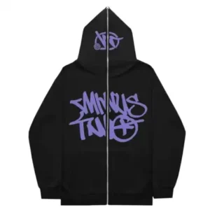 Minus Two Full Zip Black Purple Hoodie