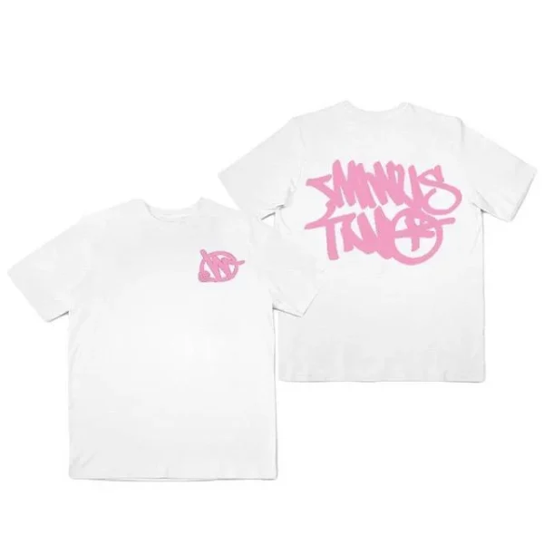 Minus Two Pink Lining White T Shirt